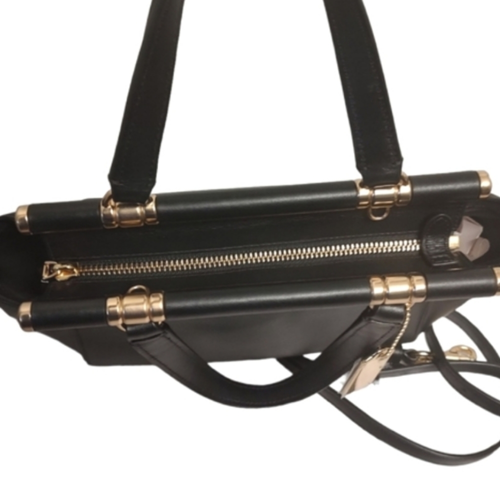 COACH Grace Bag 20 Framed Dowel Calf Leather Crossbody Tote Satchel Black 31918 - Picture 9 of 16
